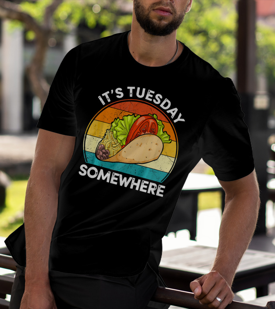 It's Tuesday Somewhere Vintage Taco Retro Stripes T-Shirt