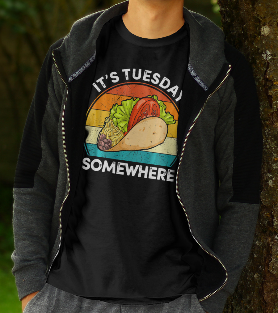 It's Tuesday Somewhere Vintage Taco Retro Stripes T-Shirt