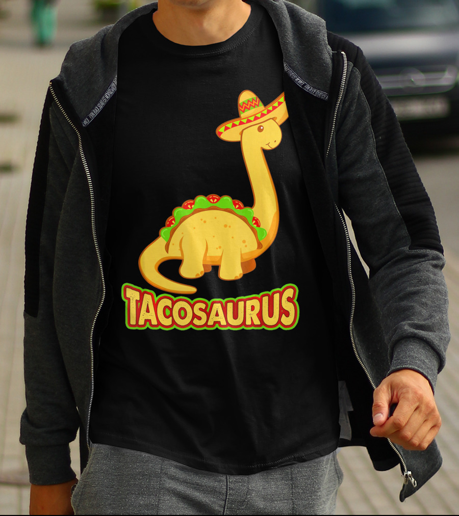 Tacosaurus Sombrero Dinosaur Taco T-Shirt
