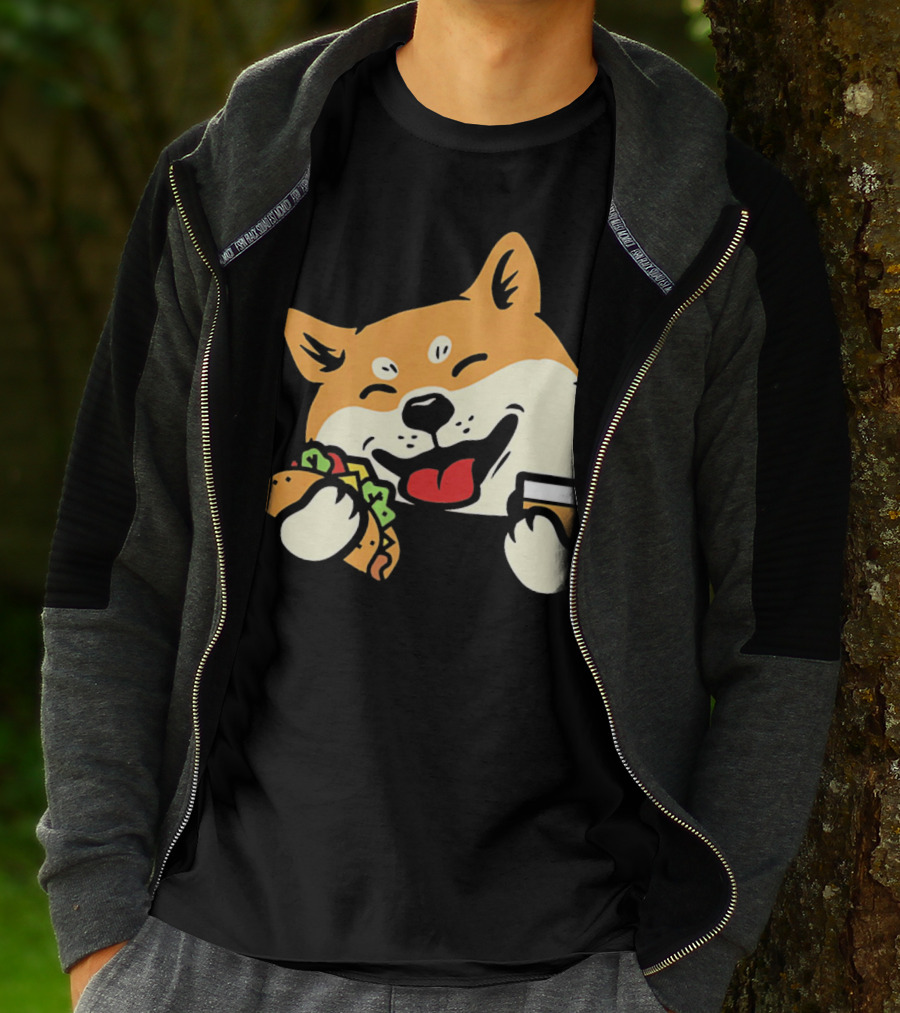 Cute Shiba Inu Taco Pocket Cinco De Mayo T-Shirt