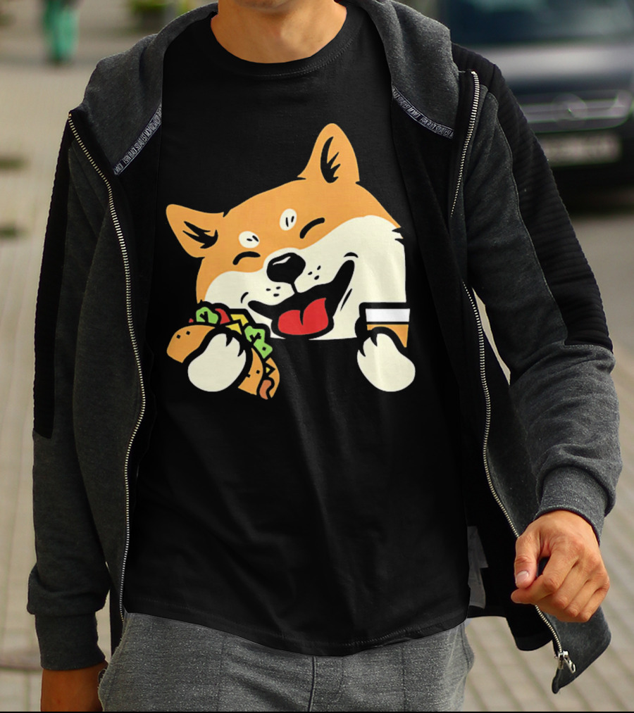 Cute Shiba Inu Taco Pocket Cinco De Mayo T-Shirt