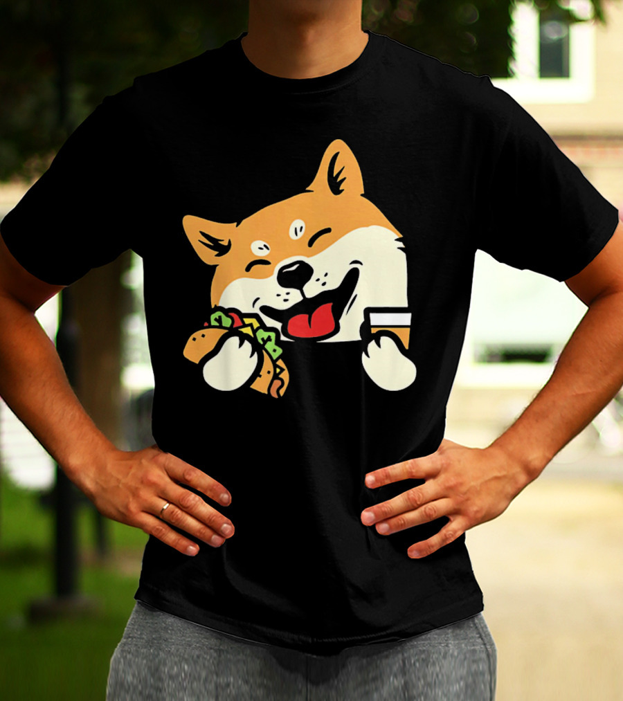 Cute Shiba Inu Taco Pocket Cinco De Mayo T-Shirt