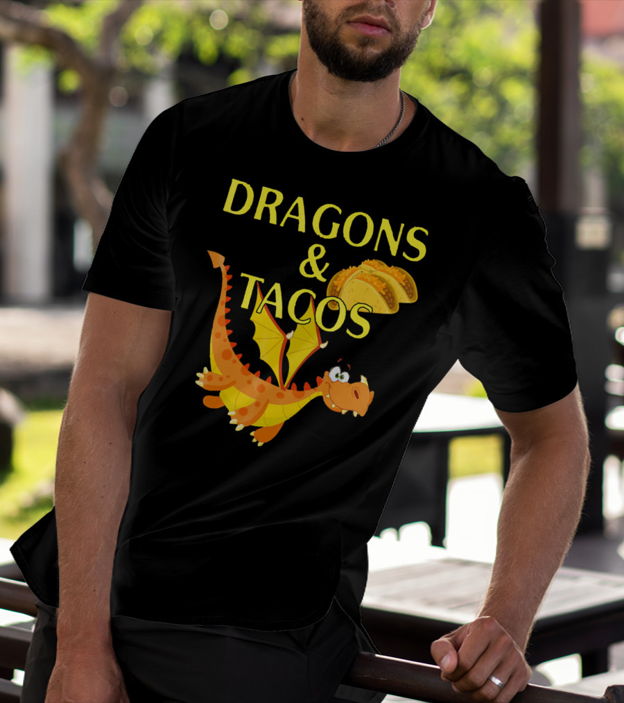 Dragons And Tacos Funny Fantas T-Shirt