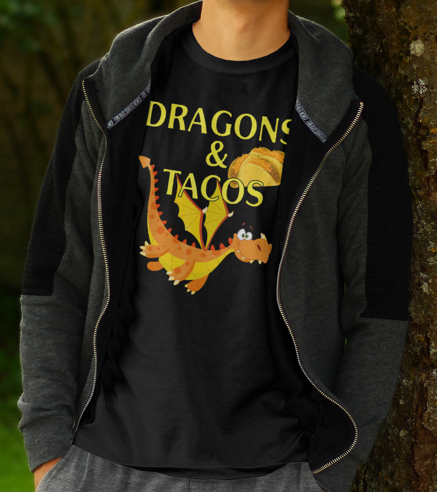 Dragons And Tacos Funny Fantas T-Shirt