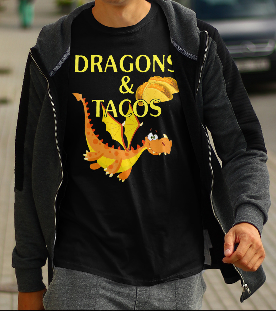 Dragons And Tacos Funny Fantas T-Shirt