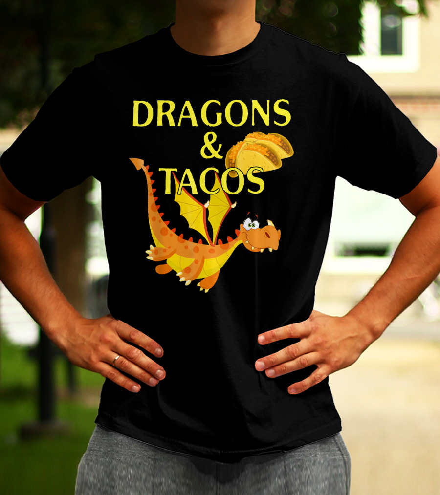 Dragons And Tacos Funny Fantas T-Shirt