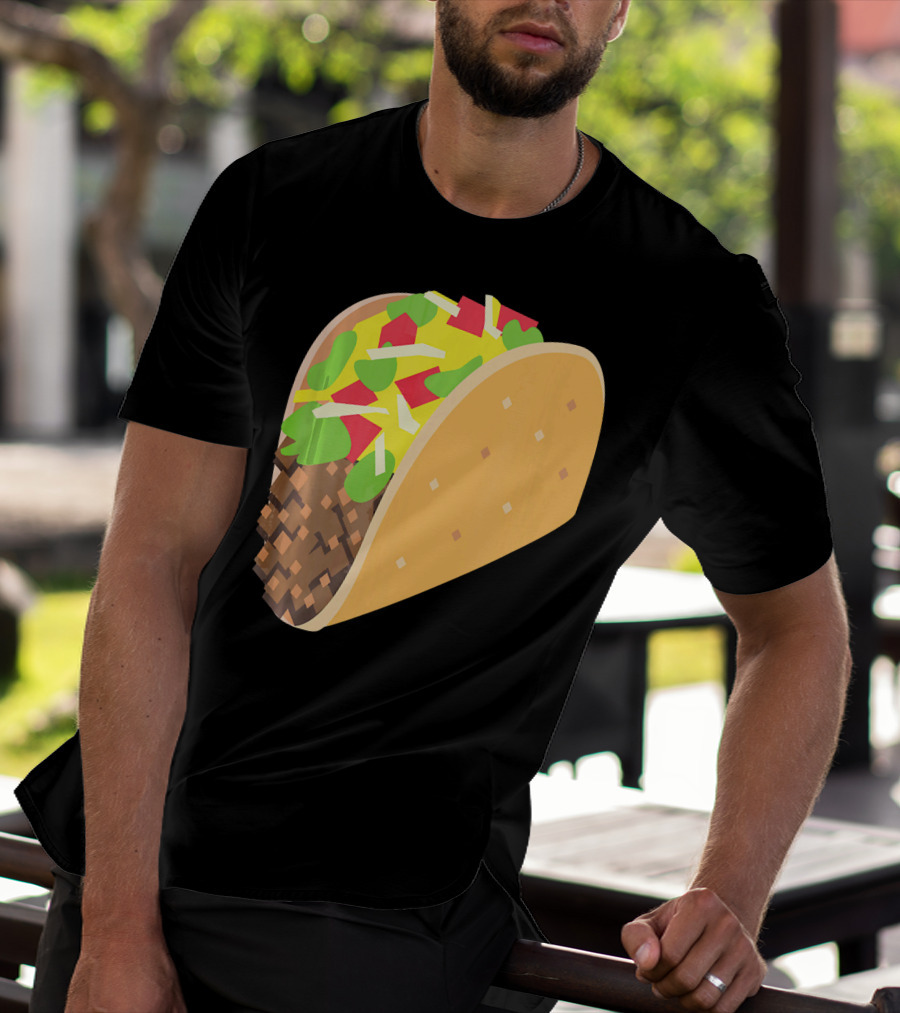 Emoji Taco Tuesday Mexican Tex Mex Torti Pixelated T-Shirt