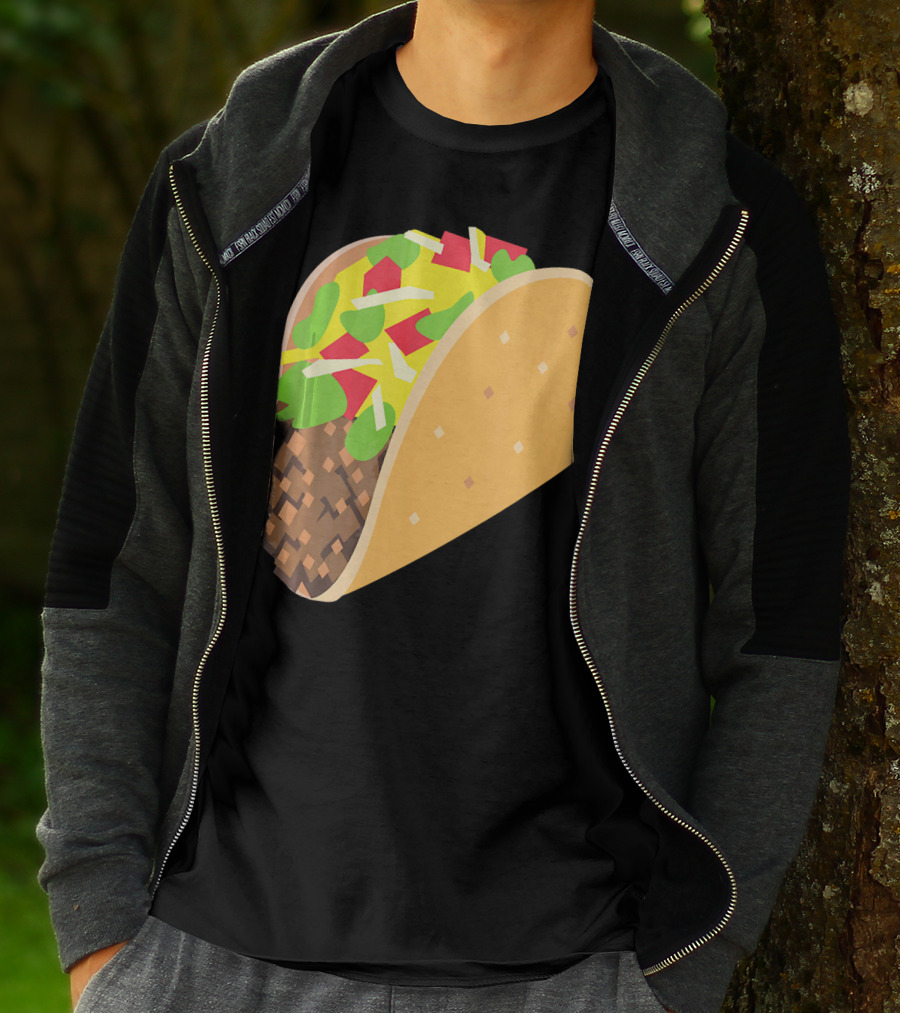 Emoji Taco Tuesday Mexican Tex Mex Torti Pixelated T-Shirt