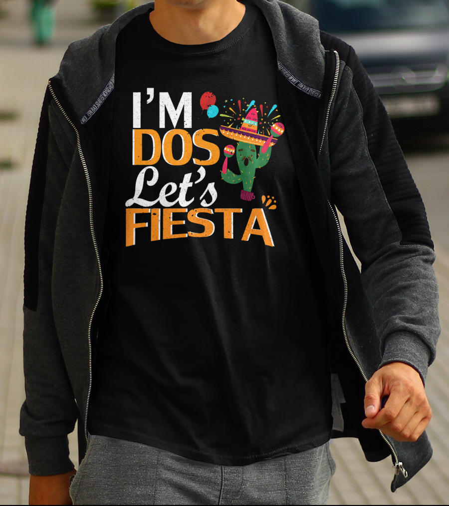 I'm Dos Let's Fiesta Mexican 2nd Birthday Cactus Sombrero Party T-Shirt