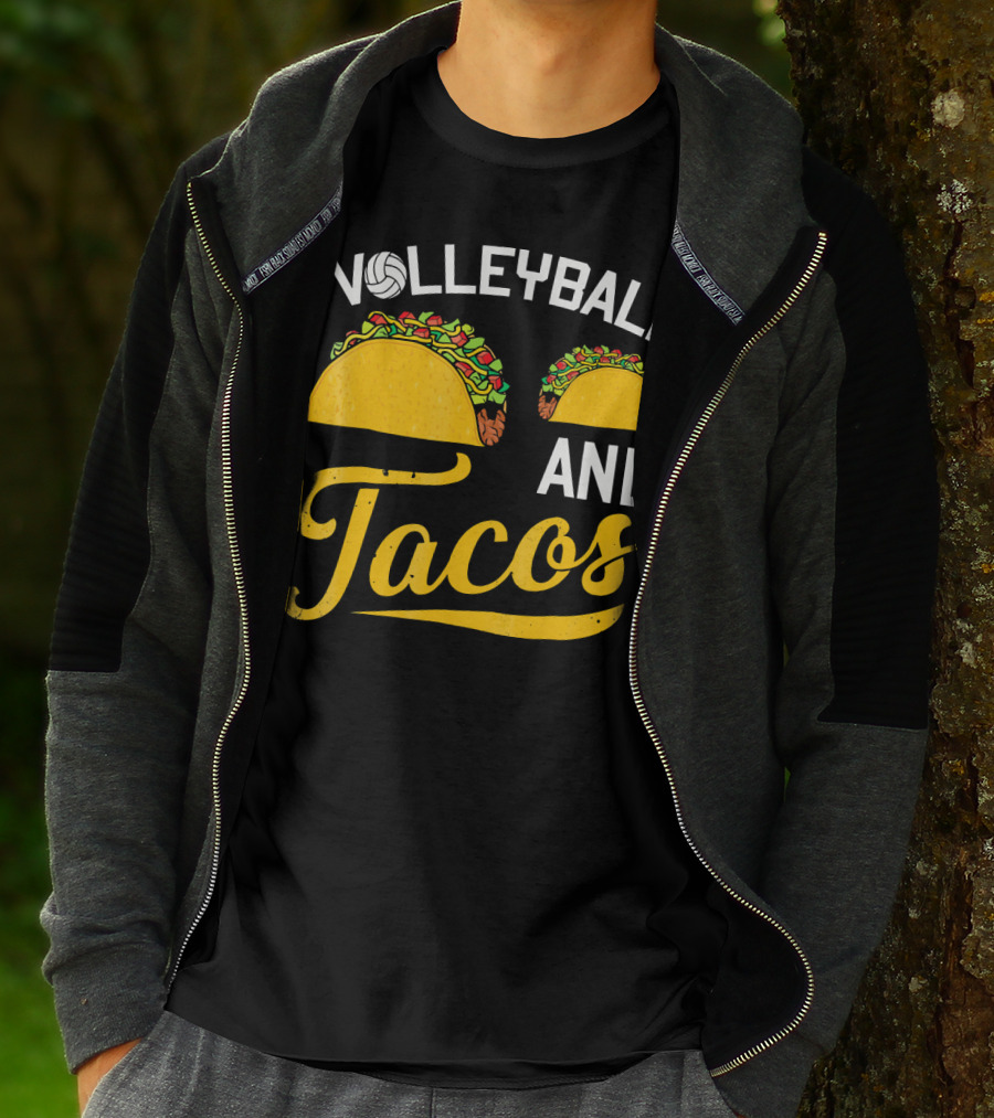 Volleyball Enthusiast's Love For Tacos T-Shirt