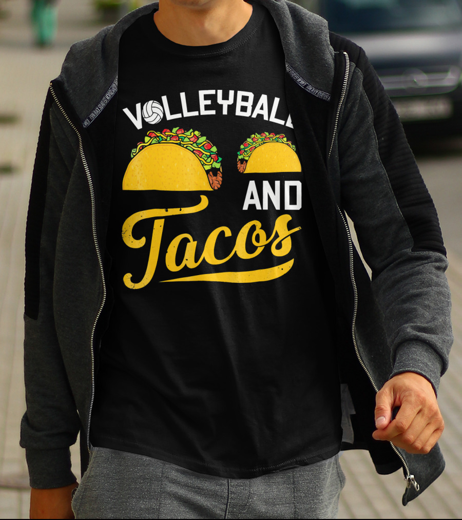 Volleyball Enthusiast's Love For Tacos T-Shirt