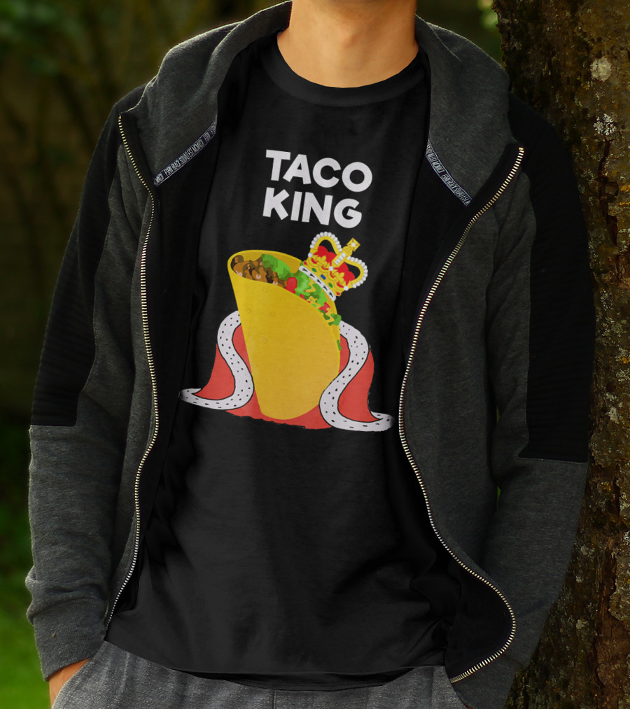 Taco King Funny Taco Tuesday Crowned Royalty T-Shirt