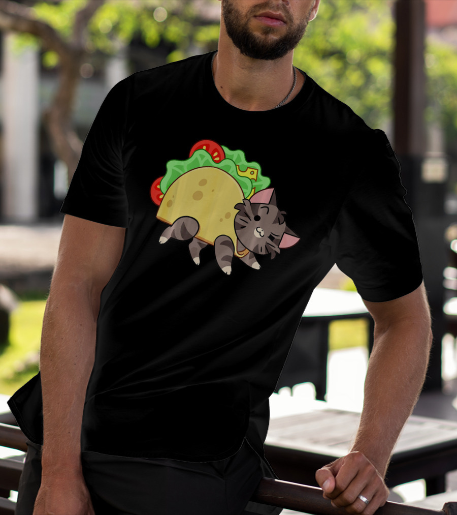 Hard Shell Tacos Cat With Lettuce And Tomato T-Shirt