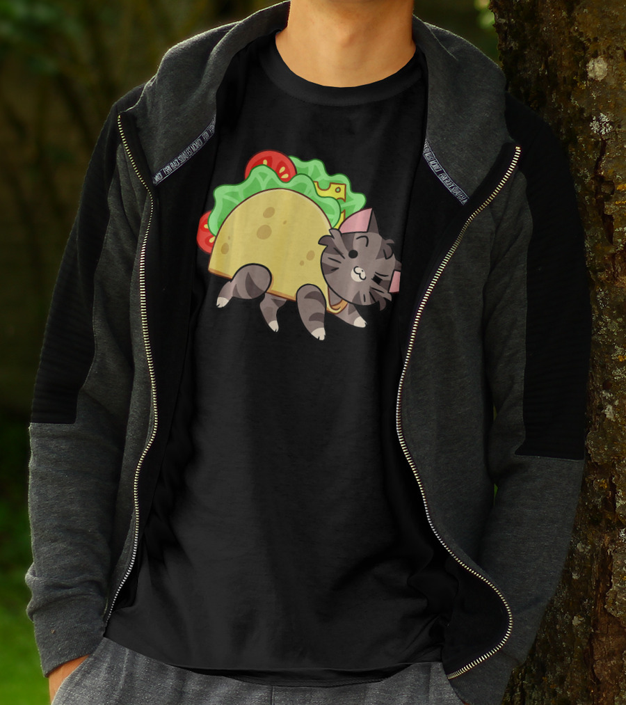 Hard Shell Tacos Cat With Lettuce And Tomato T-Shirt
