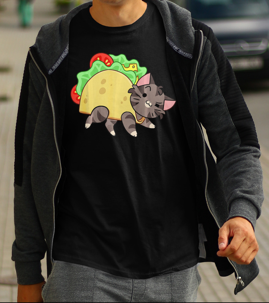 Hard Shell Tacos Cat With Lettuce And Tomato T-Shirt