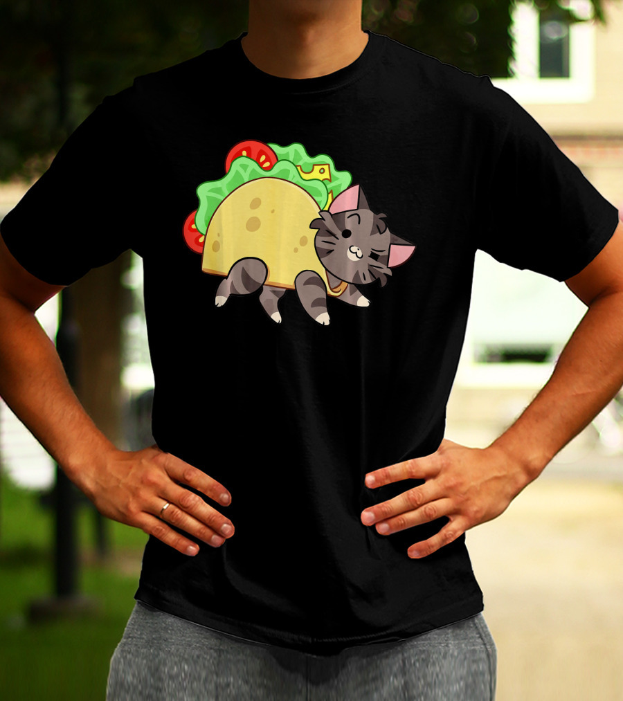 Hard Shell Tacos Cat With Lettuce And Tomato T-Shirt