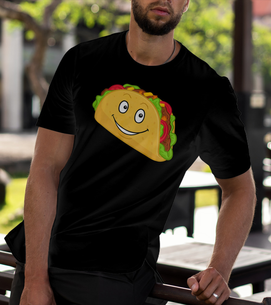 Happy Taco Snack Emoticon Face T-Shirt