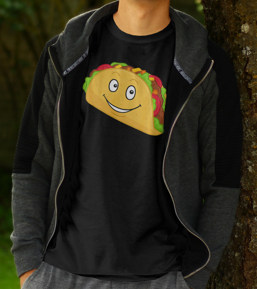 Happy Taco Snack Emoticon Face T-Shirt