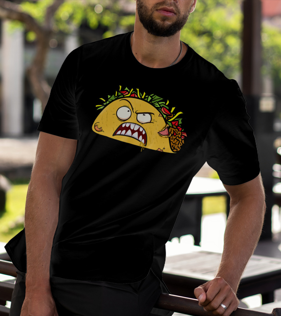 Funny Scary Zombie Tacos Face T-Shirt