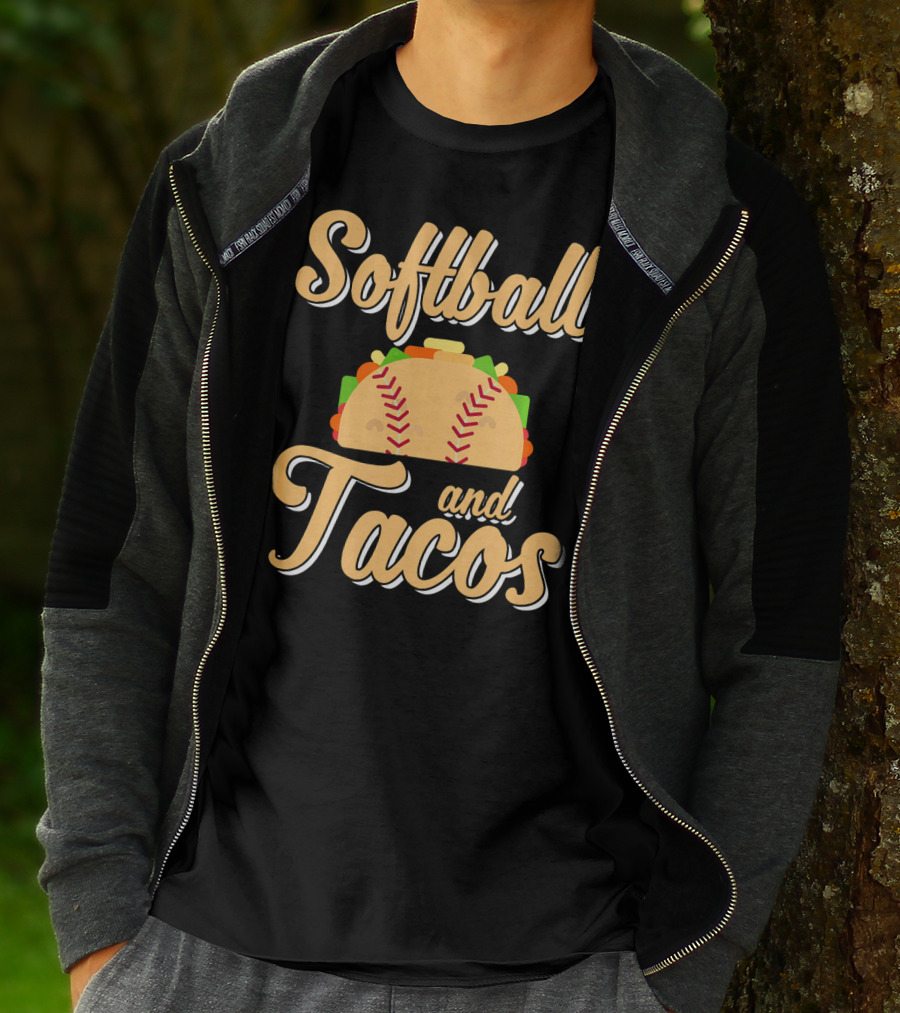 Softball And Tacos Cute Novelty T-Shirt