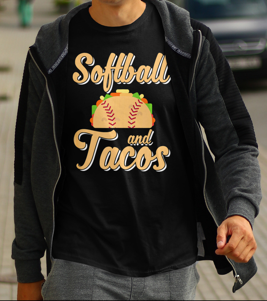 Softball And Tacos Cute Novelty T-Shirt