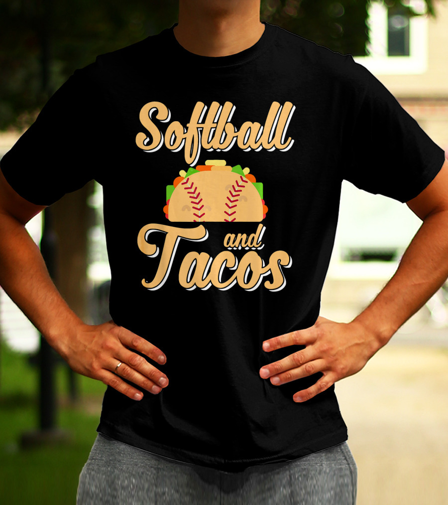 Softball And Tacos Cute Novelty T-Shirt