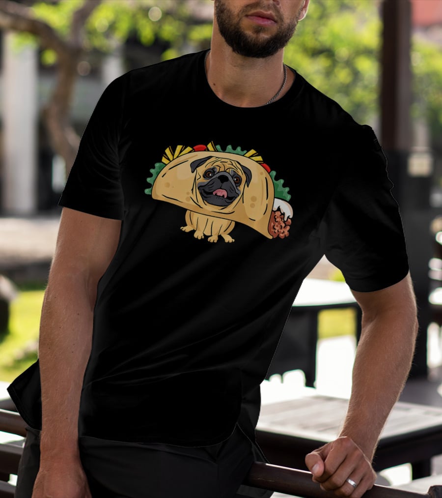 Funny Pug Taco Life Dog Fusion Humor T-Shirt