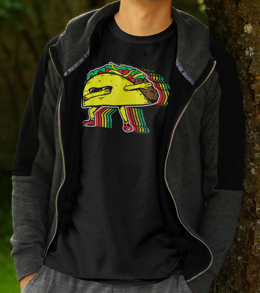 Dabbing Taco With Retro Multicolor Vibe T-Shirt