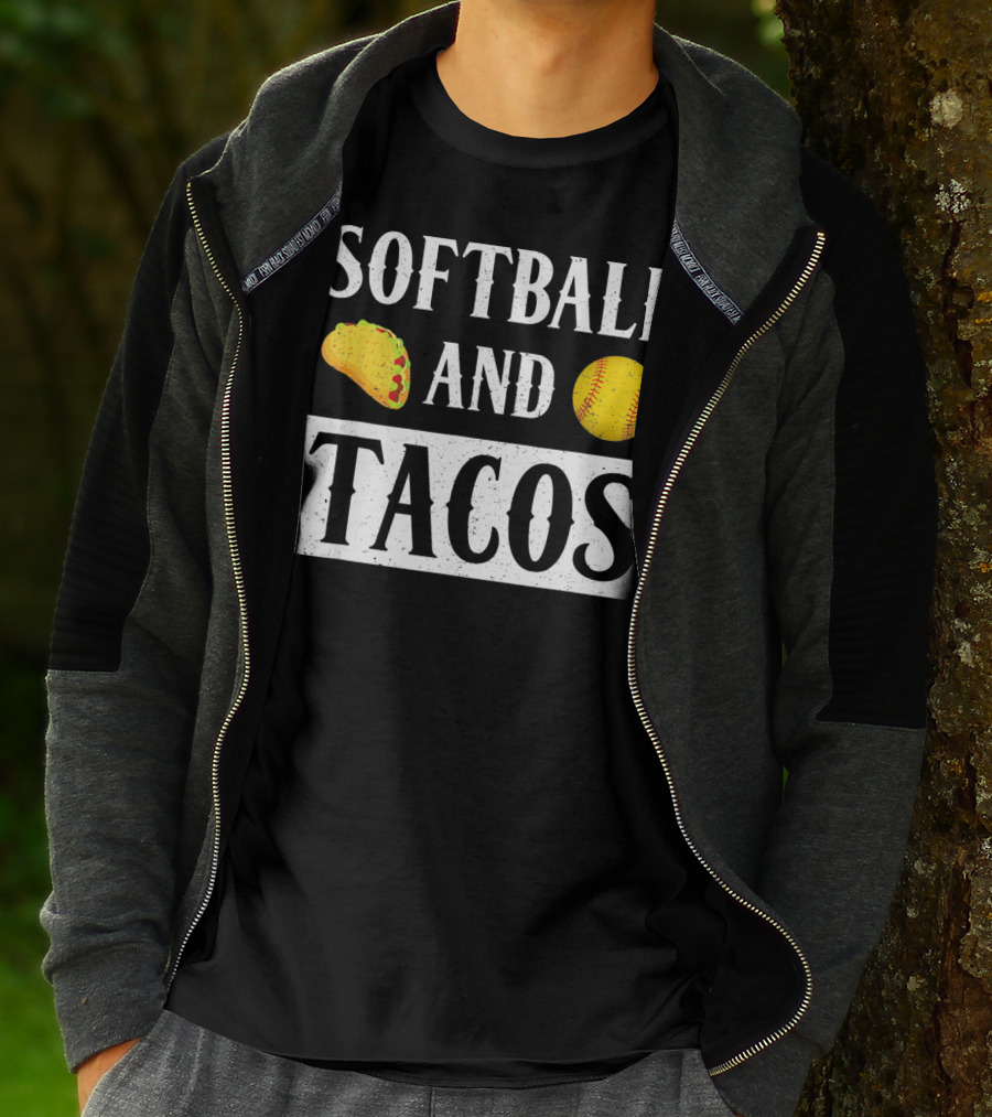 Softball And Tacos With Taco And Softball Icons T-Shirt