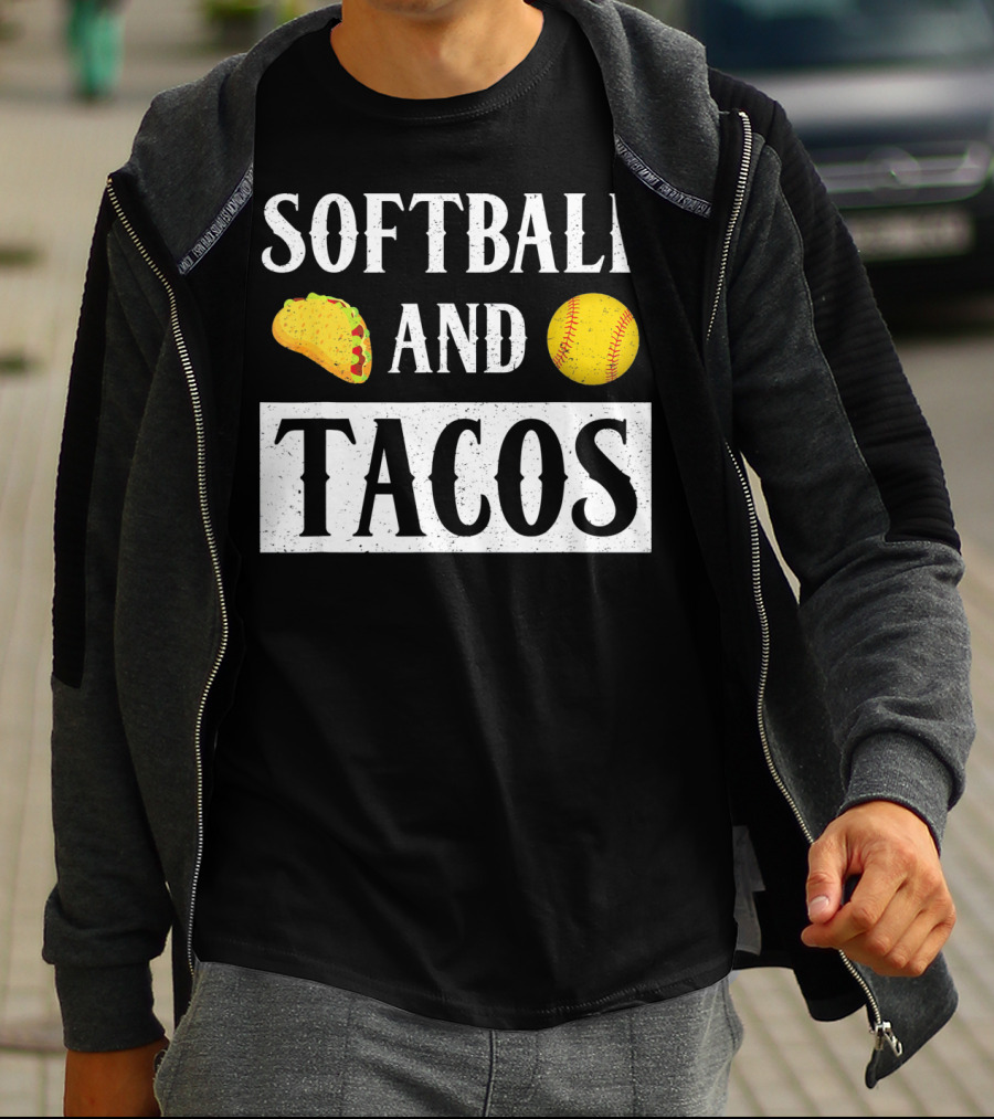 Softball And Tacos With Taco And Softball Icons T-Shirt