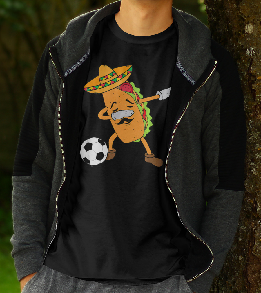 Mexico Soccer Taco Dabbing Sombrero Cool T-Shirt