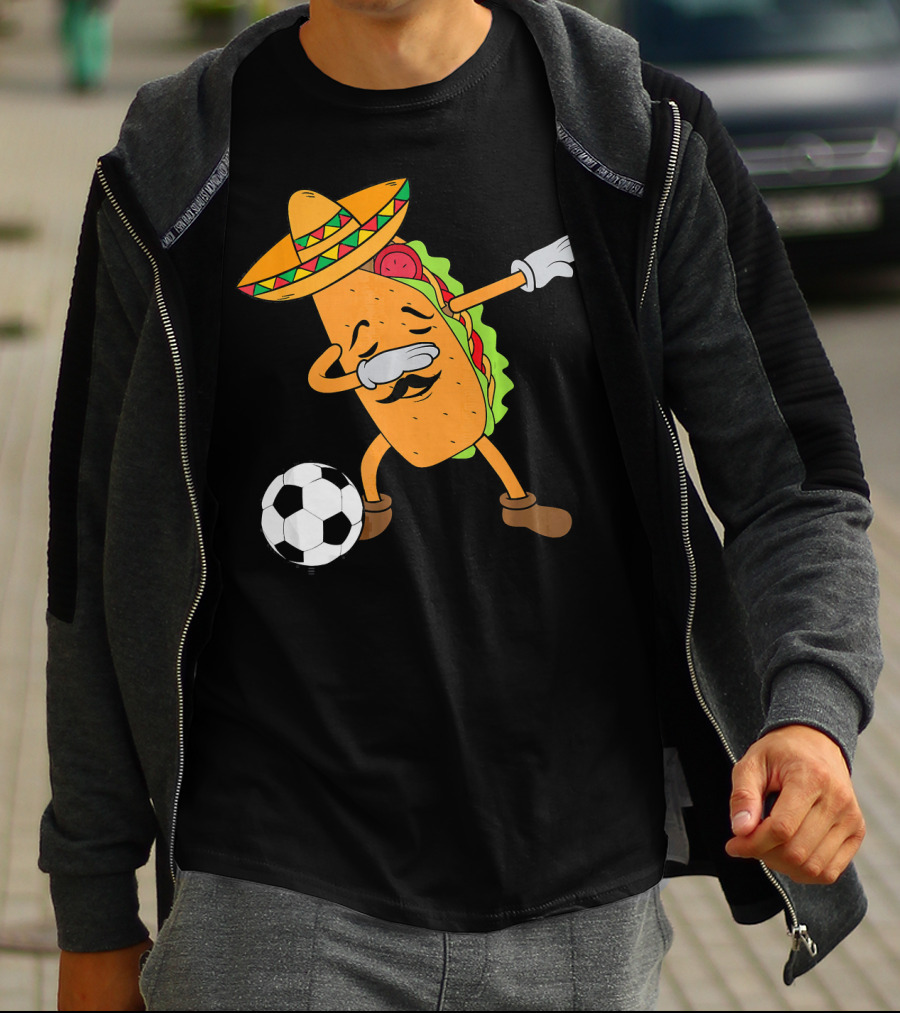 Mexico Soccer Taco Dabbing Sombrero Cool T-Shirt