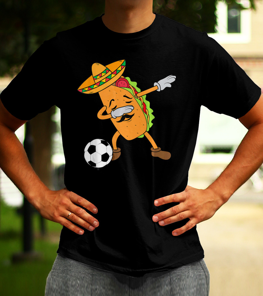 Mexico Soccer Taco Dabbing Sombrero Cool T-Shirt