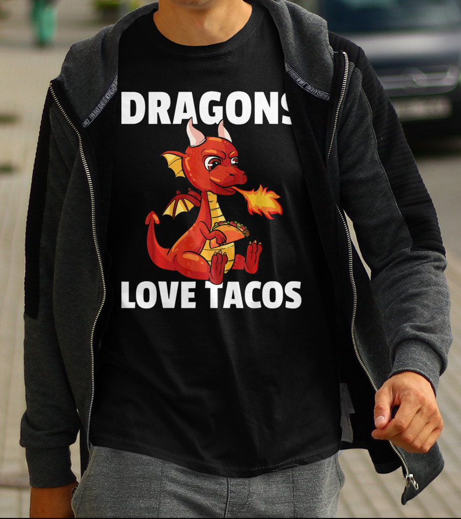 Dragons Love Tacos Women Men Toddler Fire-Breathing Dragon Eating Taco T-Shirt
