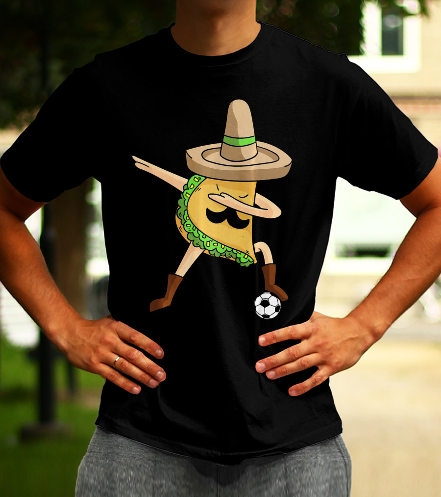 Mexico Dabbing Soccer Taco Cool Sombrero Boots T-Shirt