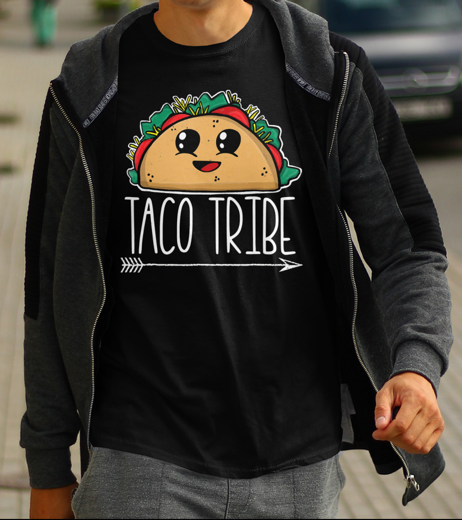 Taco Tribe Cute Taco Face With Arrow T-Shirt