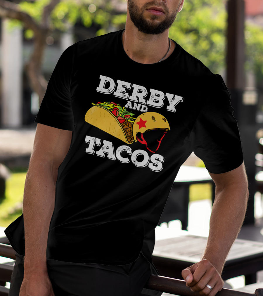 Derby And Tacos Helmet With Star And Taco Filling T-Shirt
