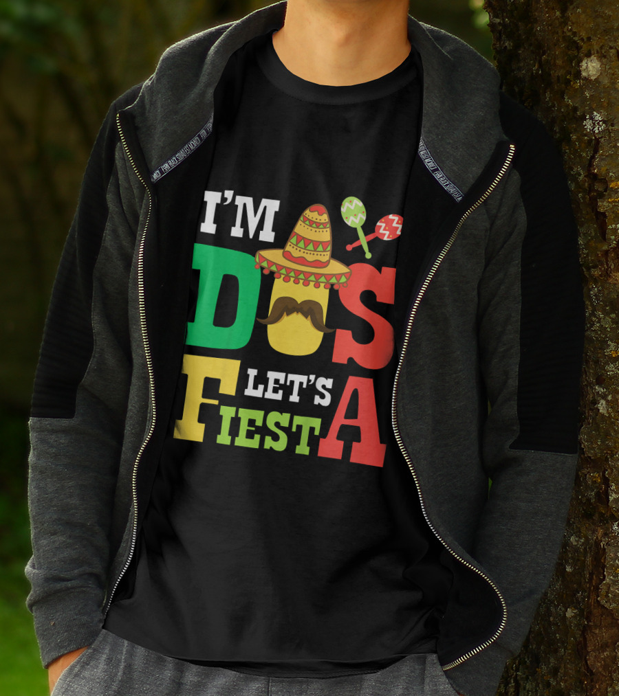 I'm Dos Let's Fiesta 2nd Birthday Taco Hat Maracas T-Shirt