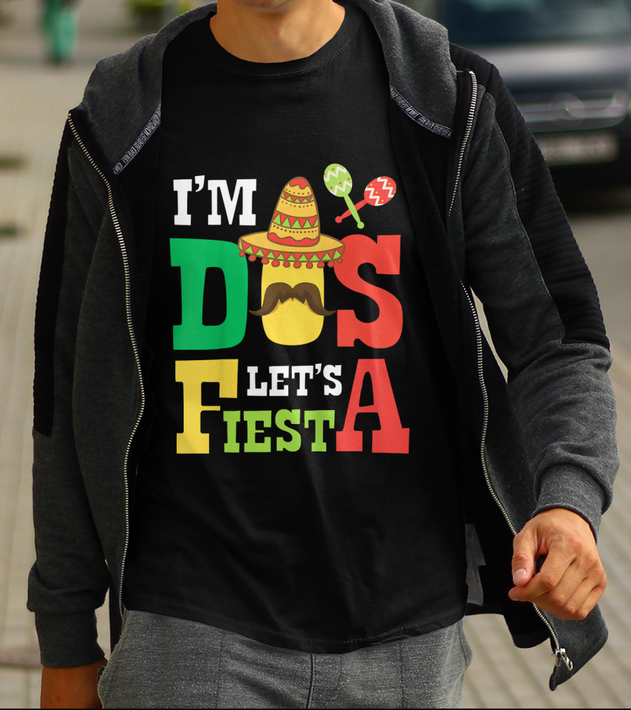 I'm Dos Let's Fiesta 2nd Birthday Taco Hat Maracas T-Shirt