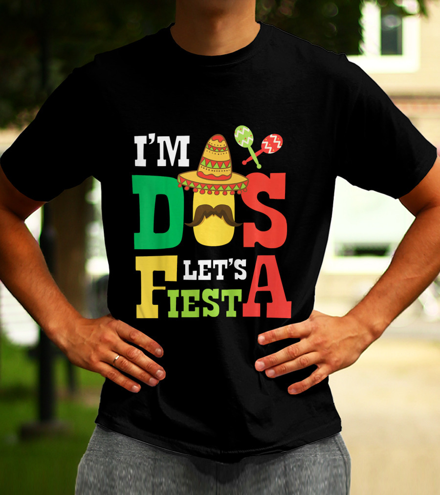 I'm Dos Let's Fiesta 2nd Birthday Taco Hat Maracas T-Shirt