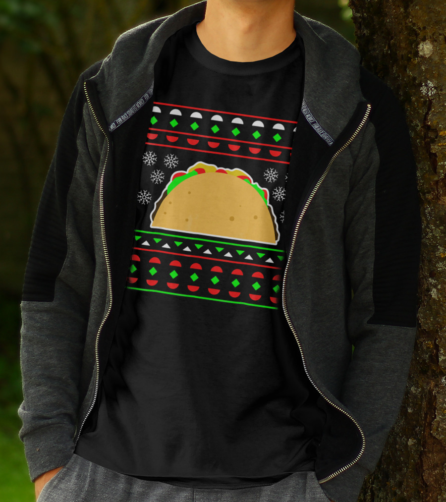 Taco Ugly Christmas Sweater Merry T-Shirt