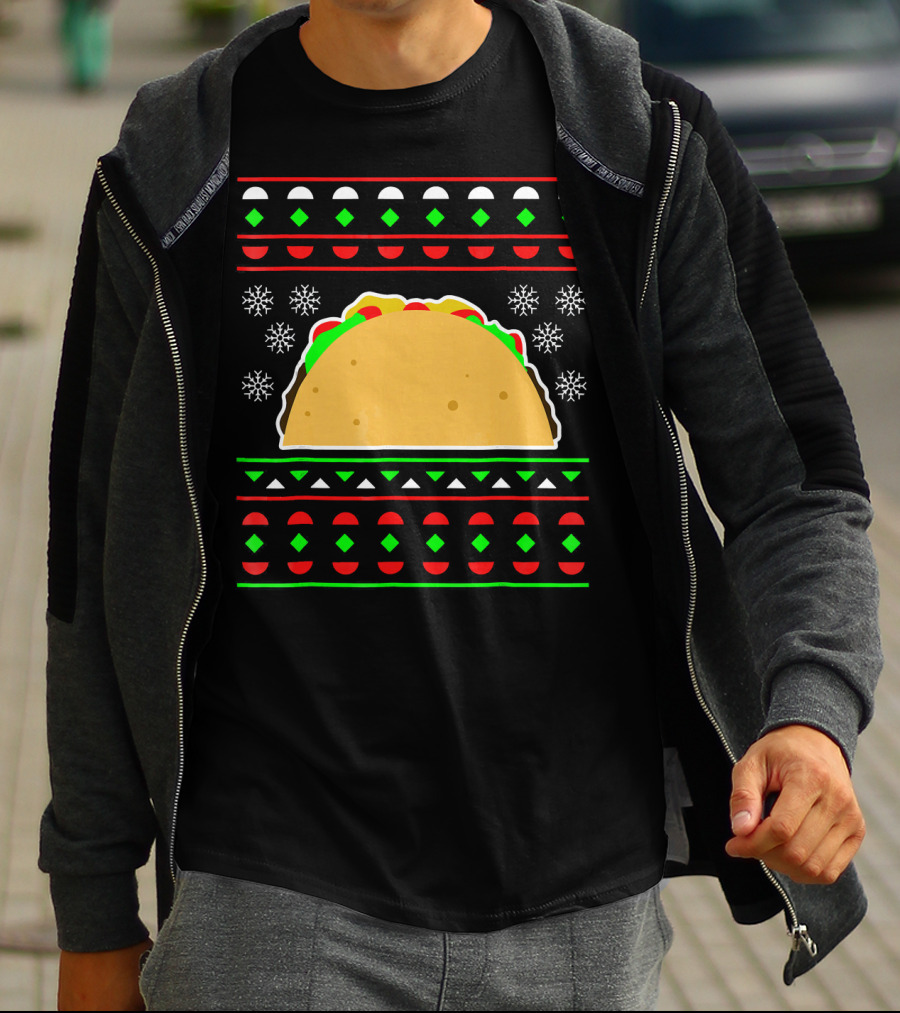 Taco Ugly Christmas Sweater Merry T-Shirt