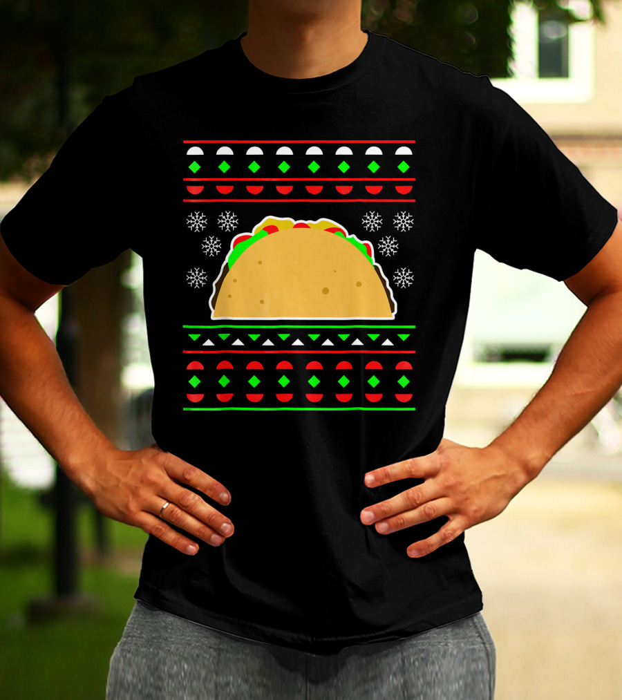 Taco Ugly Christmas Sweater Merry T-Shirt