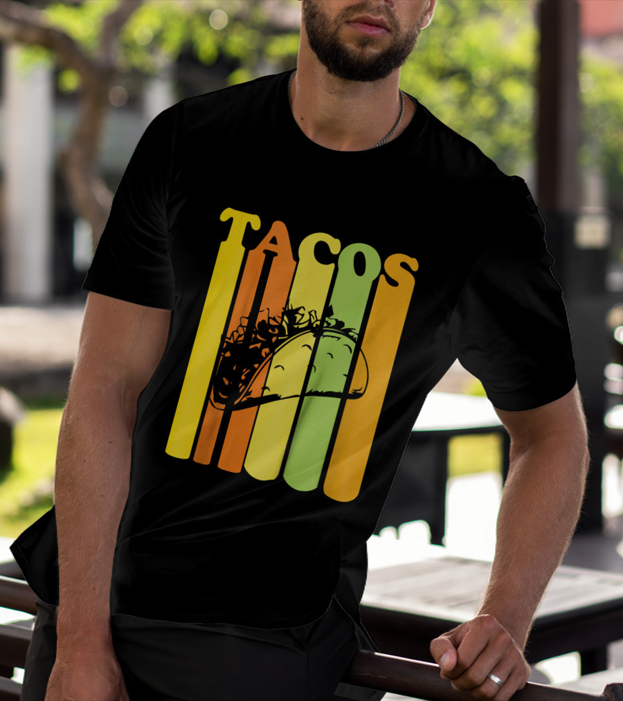 Tacos Retro Vintage Stripes Kids Novelty T-Shirt