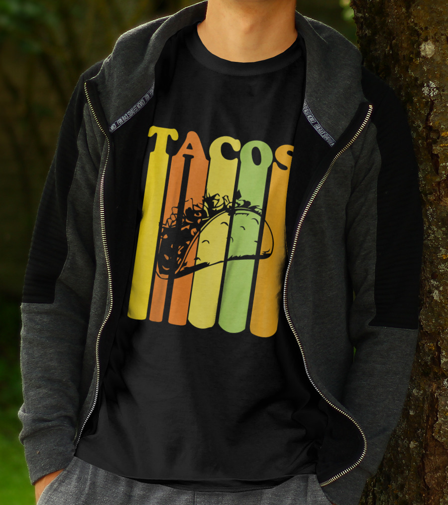Tacos Retro Vintage Stripes Kids Novelty T-Shirt