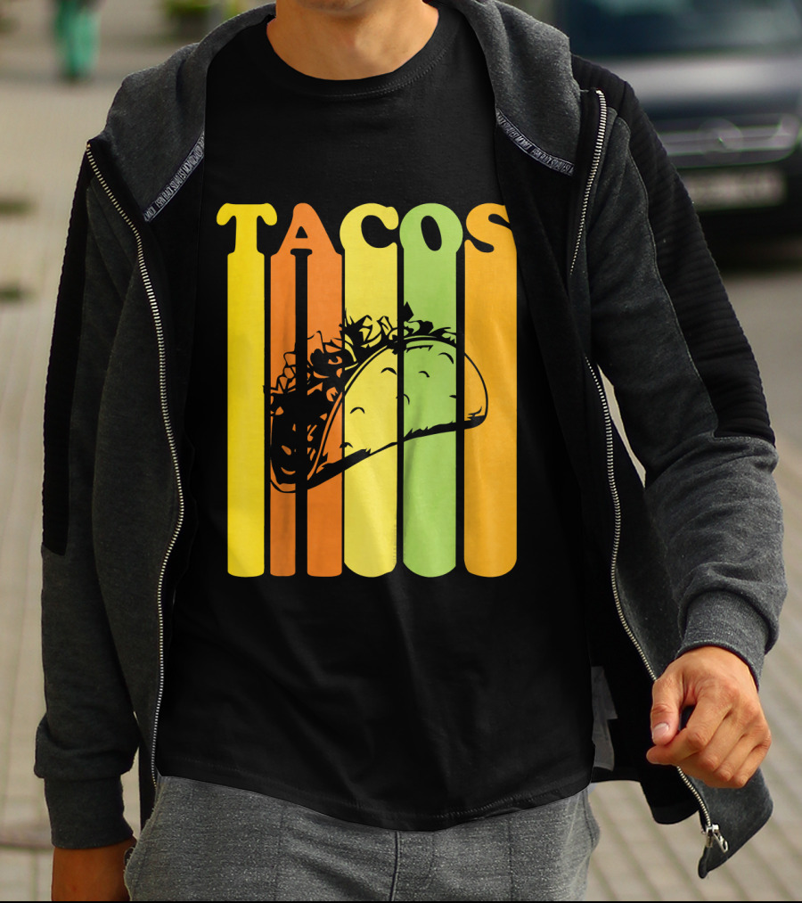 Tacos Retro Vintage Stripes Kids Novelty T-Shirt
