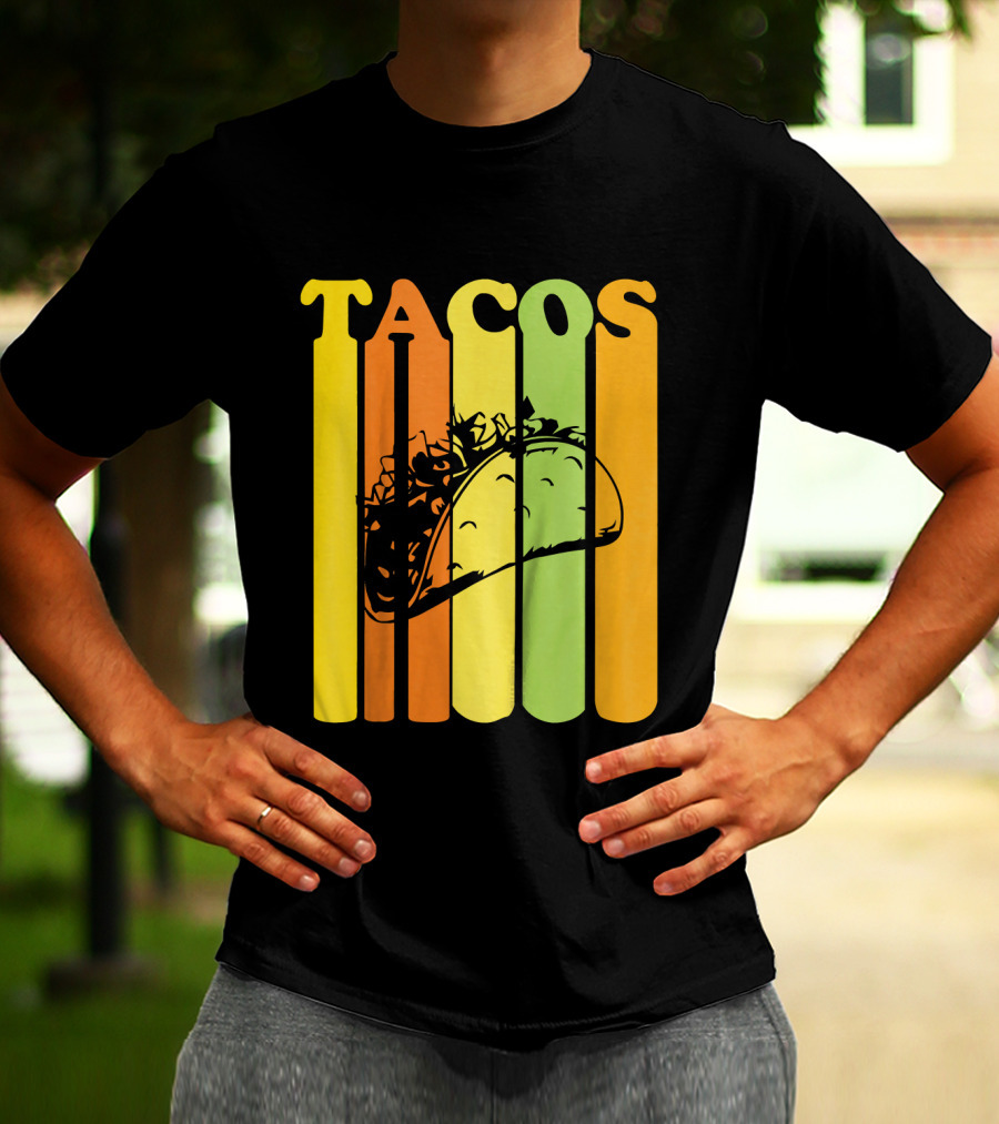 Tacos Retro Vintage Stripes Kids Novelty T-Shirt