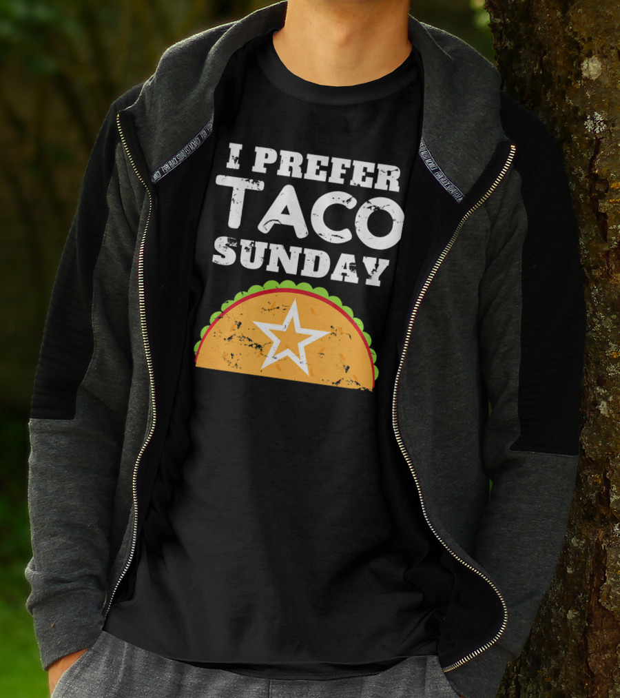 I Prefer Taco Sunday Vintage Star Tex-Mex Aesthetic T-Shirt