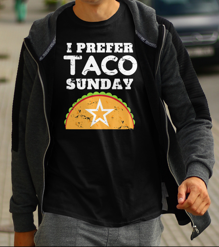I Prefer Taco Sunday Vintage Star Tex-Mex Aesthetic T-Shirt