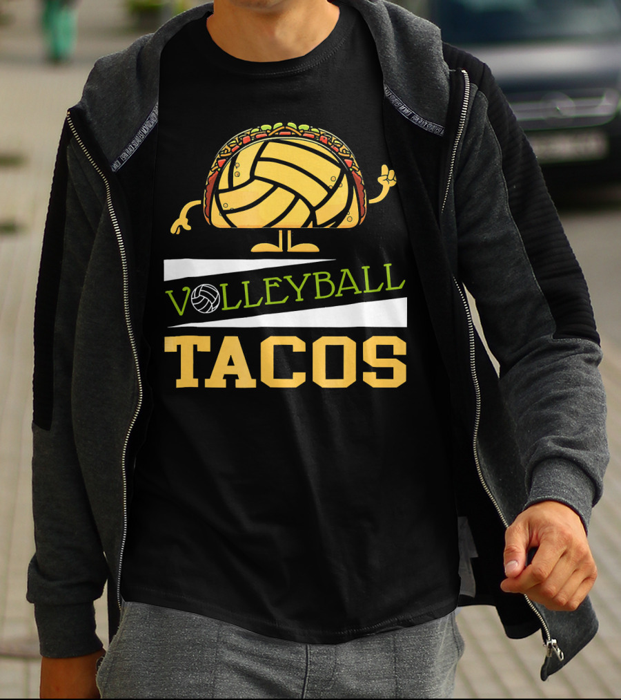 Volleyball Tacos Fun Men Women Kids Volleyball Player T-Shirt